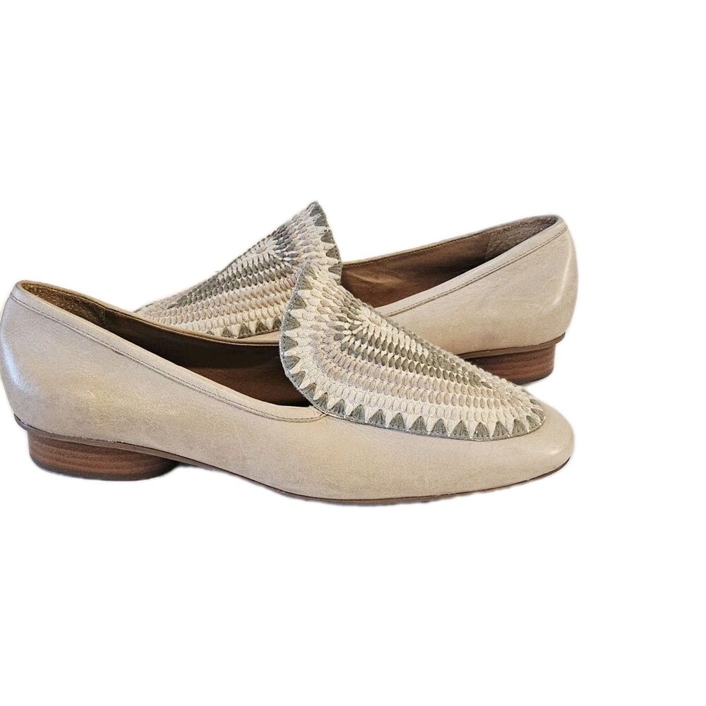 Bernardo Men's Size 11M Beige Leather Whipstitch Mules - Picture 5 of 10